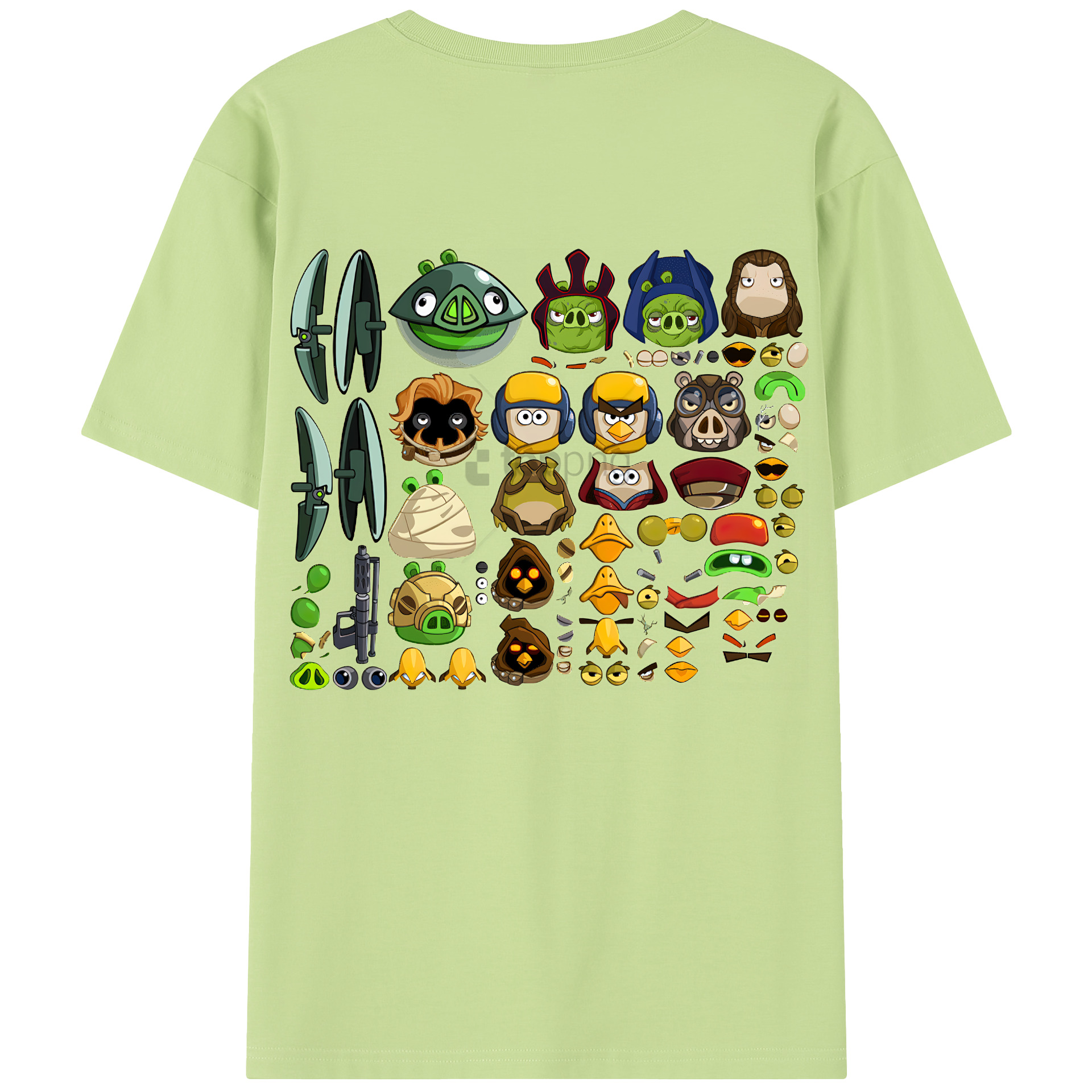 （画像用） Angry Birds アングリーバード 綿100％半袖Tシャツ（背面プリント）